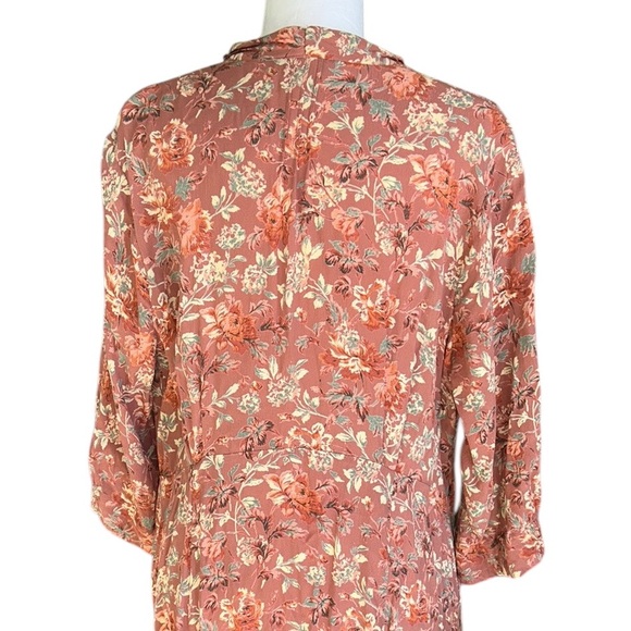 April Cornell Floral Print Wrap Front Chiffon Midi Dress - XL - Picture 7 of 13